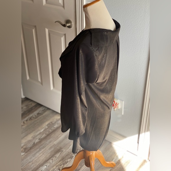 BCBG Maxazria Metallic Drape Front Top - Picture 6 of 7